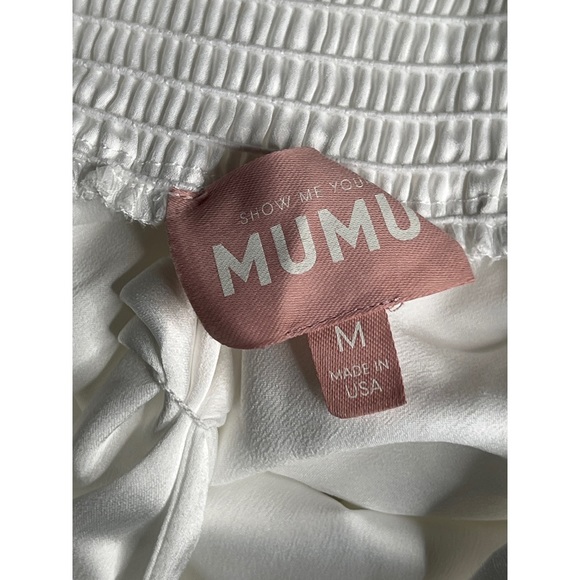 Show Me Your Mumu Garden Midi Dress Ivory Luxe Satin M - Picture 5 of 9